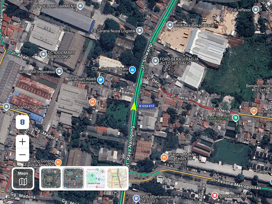 Real-time tracking interface